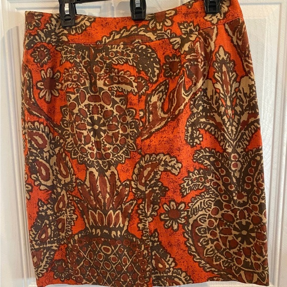 Talbots Paisley Linen Skirt Sz10 - Picture 2 of 7